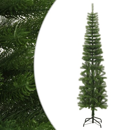 Árvore de Natal artificial fina com suporte PE 240 cm