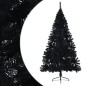 Meia árvore de Natal artificial com suporte 240 cm PVC preto