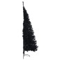 Meia árvore de Natal artificial com suporte 240 cm PVC preto