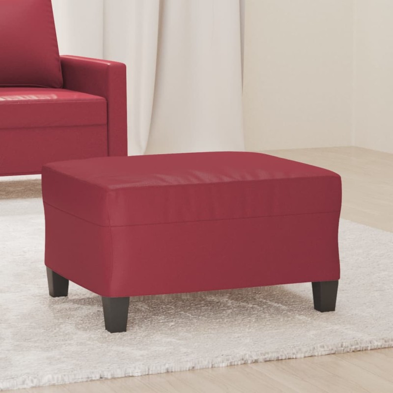 Apoio de pés 70x55x41 cm couro artificial vermelho tinto-Pufes-Home Retail