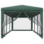 Tenda p/ festas c/ 8 paredes laterais em rede 3x9 m PEAD verde