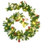 Grinalda de Natal com luzes LED 2,7 m PVC verde