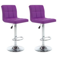 Bancos de bar 2 pcs couro artificial roxo