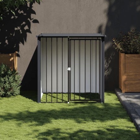 Casota para cães com teto 110x103x109 cm aço galvanizado preto