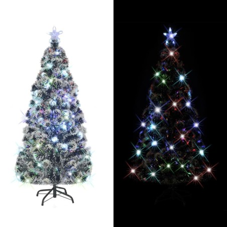 Árvore de Natal pré-iluminada c/ suporte 210 cm fibra ótica