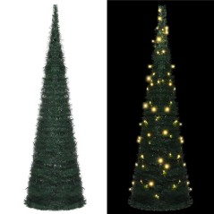 Árvore Natal pop-up artificial pré-iluminada 150 cm verde