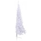 Meia árvore de Natal artificial com suporte 180 cm PVC branco