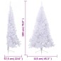 Meia árvore de Natal artificial com suporte 180 cm PVC branco