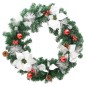 Grinalda de Natal com luzes LED 60 cm PVC verde