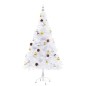 Árvore de Natal artificial pré-iluminada enfeites 150cm branco