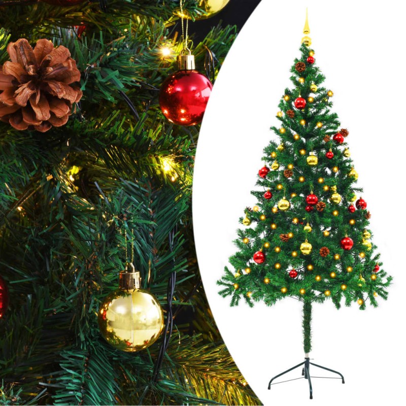 Árvore de Natal artificial pré-iluminada + enfeites 180cm verde-Árvores de Natal-Home Retail