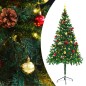 Árvore de Natal artificial pré-iluminada + enfeites 180cm verde