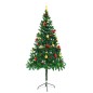 Árvore de Natal artificial pré-iluminada + enfeites 180cm verde