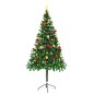 Árvore de Natal artificial pré-iluminada + enfeites 180cm verde