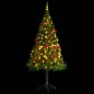 Árvore de Natal artificial pré-iluminada + enfeites 180cm verde