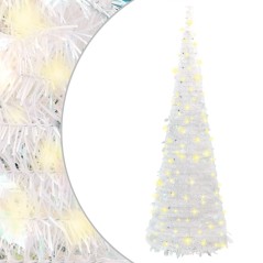 Árvore de Natal artificial pop-up c/ 200 luzes LED 210cm branco