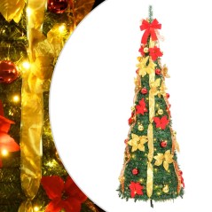 Árvore de Natal artificial pop-up c/ 50 luzes LED 120 cm verde