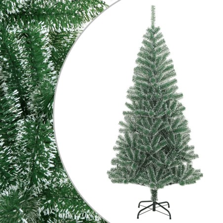 Árvore de Natal artificial com flocos de neve 240 cm verde