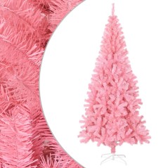 Árvore de Natal artificial com suporte 210 cm PVC rosa