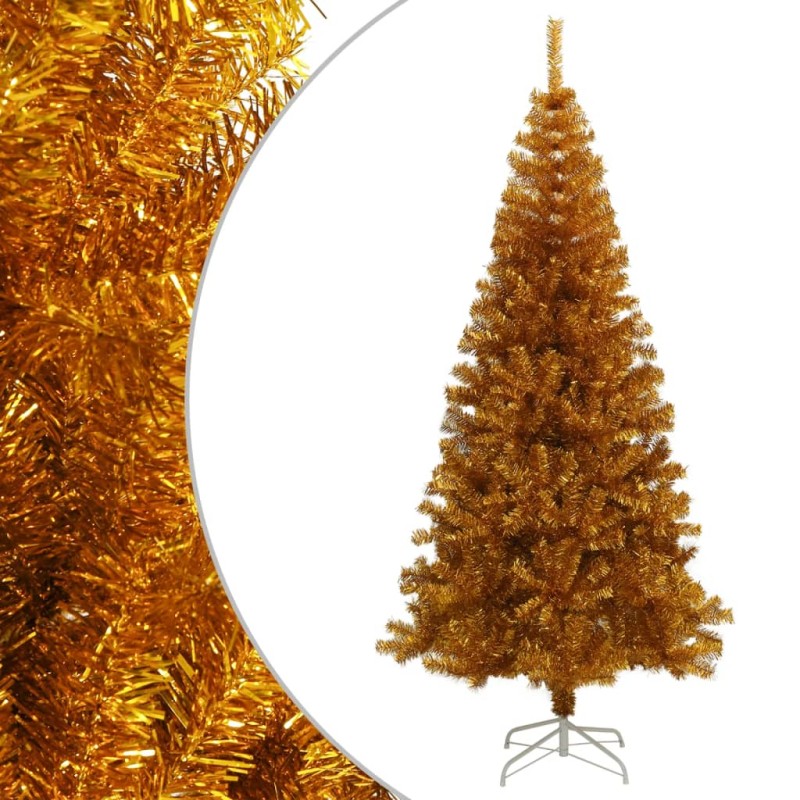 Árvore de Natal artificial com suporte 210 cm PET dourado-Árvores de Natal-Home Retail