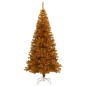 Árvore de Natal artificial com suporte 210 cm PET dourado