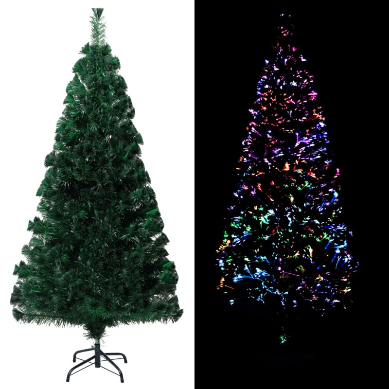 Árvore de Natal artificial com suporte 120 cm fibra ótica verde-Árvores de Natal-Home Retail