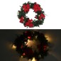 Grinalda de Natal com luzes LED 60 cm PVC verde