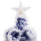 Árvore Natal artificial pré-iluminada fibra ótica branco/azul