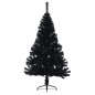 Meia árvore de Natal artificial com suporte 120 cm PVC preto