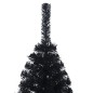 Meia árvore de Natal artificial com suporte 120 cm PVC preto