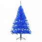 Meia árvore de Natal artificial com suporte 120 cm PVC azul