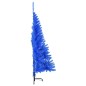 Meia árvore de Natal artificial com suporte 120 cm PVC azul