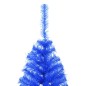 Meia árvore de Natal artificial com suporte 120 cm PVC azul