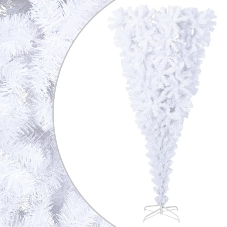 Árvore de Natal artificial invertida com suporte 210 cm branco