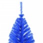 Meia árvore de Natal artificial com suporte 180 cm PVC azul