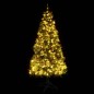 Árvore de Natal com pinhas pré-iluminada 195 cm PVC e PE verde