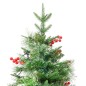 Árvore de Natal com pinhas pré-iluminada 195 cm PVC e PE verde