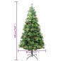 Árvore de Natal com pinhas pré-iluminada 195 cm PVC e PE verde