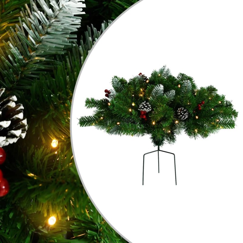 Árvore de Natal artificial de exterior pré-iluminada PVC verde-Árvores de Natal-Home Retail