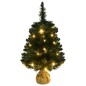 Árvore de Natal artificial pré-iluminada + suportes PVC verde