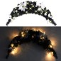 Grinalda de Natal com luzes LED 90 cm PVC preto