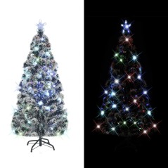 Árvore de Natal pré-iluminada c/ suporte 150 cm fibra ótica