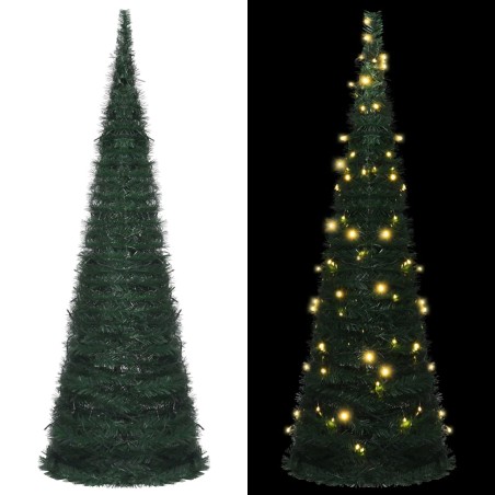 Árvore Natal pop-up artificial pré-iluminada 180 cm verde