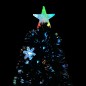 Árvore de Natal com flocos de neve LED 150 cm fibra ótica preto