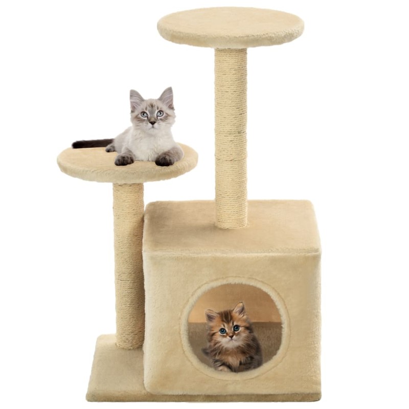 Árvore para gatos c/ postes arranhadores sisal 60 cm bege-Móveis para gatos-Home Retail