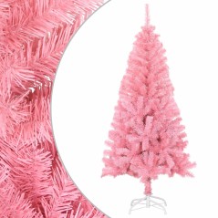 Árvore de Natal artificial com suporte 120 cm PVC rosa