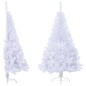 Meia árvore de Natal artificial com suporte 120 cm PVC branco