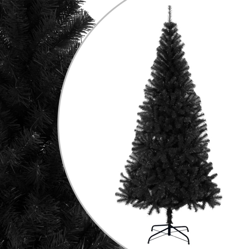 Árvore de Natal artificial com suporte 240 cm PVC preto-Árvores de Natal-Home Retail