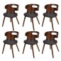 Cadeiras de jantar 6 pcs couro artificial castanho