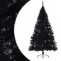 Meia árvore de Natal artificial com suporte 180 cm PVC preto